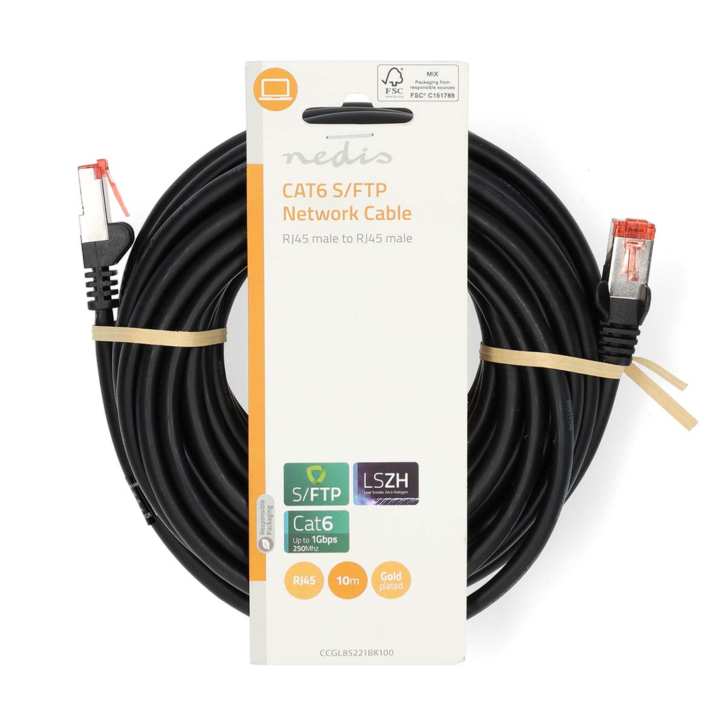 Nedis CAT6 Netwerkkabel | RJ45 Male | RJ45 Male | S/FTP | 10.00 m | Zwart