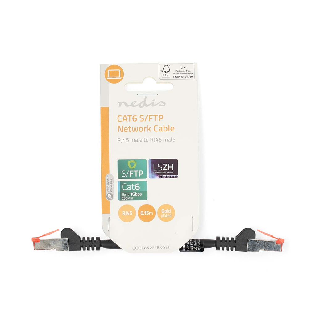 Nedis CAT6 Netwerkkabel | RJ45 Male | RJ45 Male | S/FTP | 0.15 m | Zwart