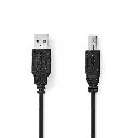 Nedis USB-kabel | USB 2.0 | USB-A Male | USB-B Male | 2.00m | Zwart