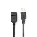 Nedis USB-kabel | USB 2.0 | USB-A Male | USB-A Female | 2.00m | Zwart