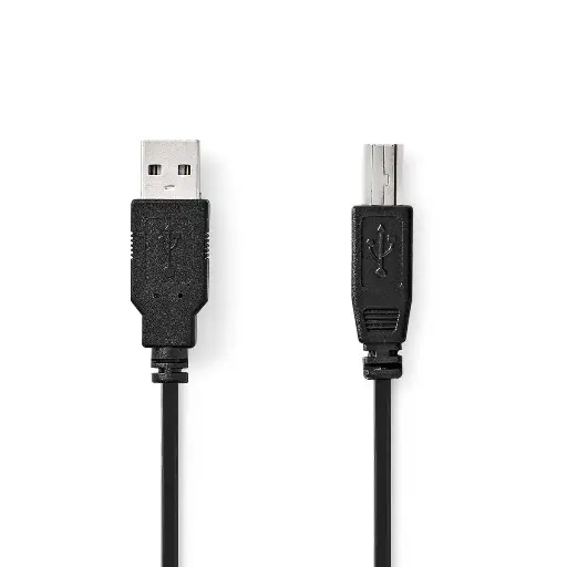 [CCGL60100BK05] Nedis USB-kabel | USB 2.0 | USB-A Male | USB-B Male | 0.50m | Zwart