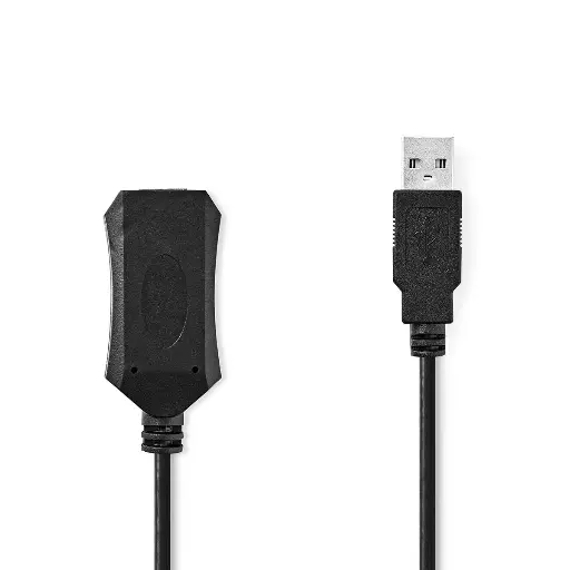 [CCGL60EXTBK50] Nedis Actieve USB-kabel | USB 2.0 | USB-A Male | USB-A Female | 5.00m | Zwart